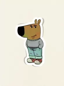 Just A Chill Guy Meme 模切贴纸 - 有趣可爱的人物贴纸，适用于笔记本电脑、水瓶、日记本、Meme 贴纸 - 彩色 - 查看 1