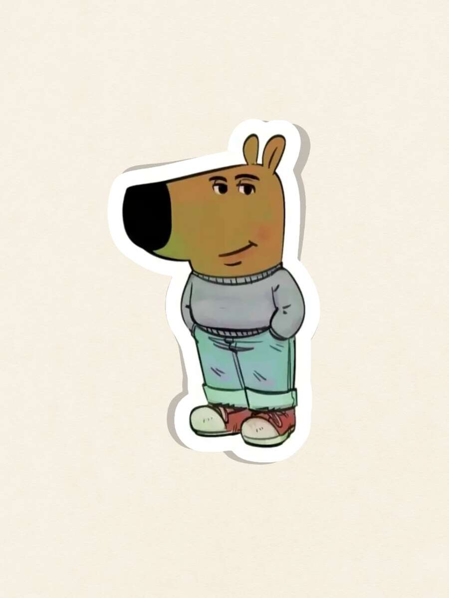 Just A Chill Guy Meme 模切贴纸 - 有趣可爱的人物贴纸，适用于笔记本电脑、水瓶、日记本、Meme 贴纸 - 彩色 - 查看 1