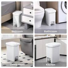 MOPALL Slim Bathroom Trash Can With Lid Soft Close, Garbage Can With-Up Lid & Step On Foot Pedal, Small Trash Bin Trashcan Waste Basket Toilet, Office, Bedroom, Kitchen, Living Room 1.9 Gallon - 2.7 Gallon - View 4