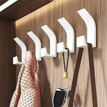 Set mit selbstklebenden Wandhaken - platzsparende Handtuch- & Bademantelhaken, moderner Stil, Kunststoff, geeignet für Badezimmer, Schlafzimmer und Haushalt-Organisation