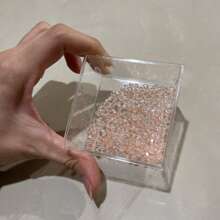 100 件 4 毫米双锥水晶珠、多面水晶玻璃珠，适用于制作珠宝、DIY 项链、手链、耳环 - 淺粉色 - 查看 2