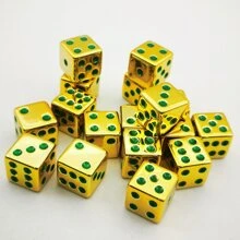 6/10/12pcs 1.6CM D6 Dice Set, Dice With Green Dot Patterns Are Suitable For Luxurious Parties, Board - Game Nights, High - End Entertainment Activities, And Table - Top Role - Playing Games. - Multicolor - View 1