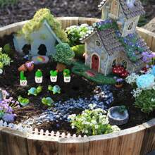 Accessoires pour jardin de fées, statuettes miniatures de tortues mignonnes et décorations de mini cactus, ensemble de 4 tortues et 4 cactus pour jardin de fées - convient pour les jardins de fées DIY, paysages miniatures, maisons de poupées et décorations d'intérieur.