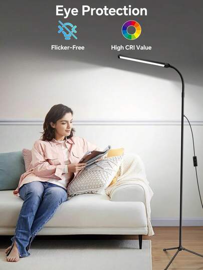 LED Vloer Lamp Adjustable Temperature Dimmable Brightness Moderne Lamps, USB Height Gooseneck St ing Work Verlichting Reading, Office, Living Room, Bedroom, Eyelash Extensions, Facial Spa, Salon Makeup view 4