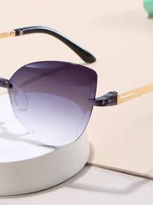 1 Pair Cat Eye Metal Side Decorative Glasses, Fashionable For Boy, Girl, And Children