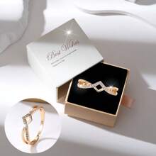 1pc Stylish And Minimalist Women's Premium Gift Box Packaged Classic Versatile Ring - JZ5004 - View 1
