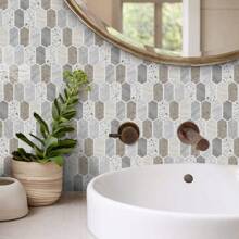 1/10 Pcs Modern Hexagon Peel And Stick Backsplash Tile - DIY Kitchen And Bathroom Wall Tiles, Waterproof Self-Adhesive Mosaic Tile Sticker - Various Colors Available, Decal, Wall Sticker, Vinyl Home Decor Sticker, Refresh Your Home With Spring Decor Items, Rama Decorative Sticker