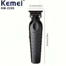 "Professional Cordless Hair Clipper 2025 Upgrade - Kemei KM-2299 Rechargeable Trimmer With USB-C Fast Charging,Barber&Home Use | Beard Trimmer For Men - Black - View 3
