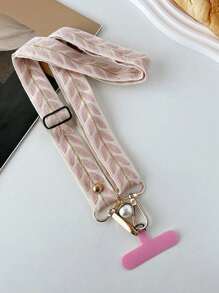 1 telefoonkoord met geborduurde wijnstok, lange crossbodyband met verstelbare hanger met imitatieparels, compatibel met en andere telefoons, unisex anti-verlies ketting, cadeau voor moeder, familie, vrienden, verjaardag, vakantie, telefoonhanger, telefoonketting