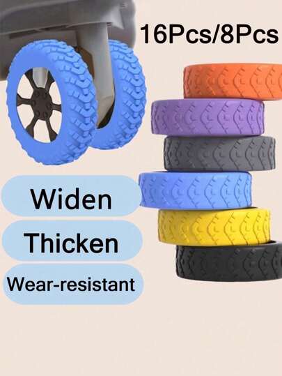 16Pcs/8Pcs Suitcase Wheel Covers, Luggage Wheel Protectors For 8-Wheel Swivel Suitcase Sets, Anti-Wear, Anti-Noise Luggage Covers Suitcase Protective Cover For Holiday For Vacation Travel Essentials Travel Accessories Bag For School School Accessories School Stuff