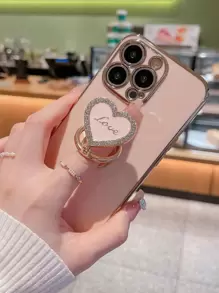 Funda protectora con soporte de anillo en forma de mariposa con acabado electrolítico, de diseño lindo y minimalista, compatible con iPhone 11, iPhone 13, iPhone 14, iPhone 13 Pro Max, iPhone 14 Pro Max, iPhone 15, iPhone 15 Pro, iPhone 15 Pro Max, iPhone 16, iPhone 16 Pro, iPhone 16 Plus e iPhone 16 Pro Max