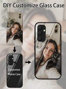 1 pieza/set Funda de teléfono de vidrio templado personalizada de alta definición y resistente a los golpes compatible con Samsung S24/S24+/S24FE/S24 Ultra, S25/S25+/S25 Ultra/S25 Edge y otros modelos de teléfonos Android