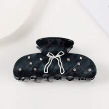 1 Pc Cute Rhinestone Butterfly & Hair Claw Hair Clip, Pink & Black Hair Jaw Clip