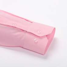 Rand paul Men's Long Sleeve Dress Shirt Good Quality Slim Fit Microelasticity - Pink - View 3