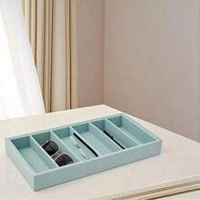 6 Fächer farbiger Samt Sonnenbrillen Organizer Tablett, eine Ausstellungs- und Aufbewahrungsbox für Brillen, Uhren und Schmuck, geeignet für Männer und Frauen
