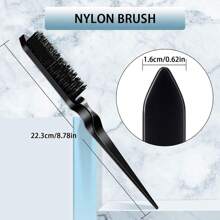 Ensemble de 6 peignes de coiffure - Comprend une brosse à queue de rat et une brosse noire lisse. Outils de coiffure pour barbier pour tous types de cheveux, brosse à cheveux, peigne, accessoires et produits capillaires pour salon de beauté, essentiels de voyage