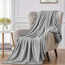 1 manta suave y cómoda de color liso para todas las estaciones. - Gris Claro - Ver 3