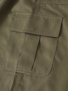 1 Pc Teen Girl Fashion High Street Personalized Design Retro Pocket Cargo Skirt