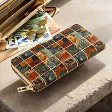 Poșetă ocazională Femei Portofel lung retro Suport card Portofel clasic pentru telefon Portofel mic de modă Portofel ușor Poșetă scurtă Organizator cu fantă pentru card Portofel Boho Portofel multifuncțional Poșetă mare Poșetă practică multistrat Portofel drăguț pentru doamnă/pentru femeie absolventă/pentru studenți Afaceri/navetă/muncă/birou Pentru carte de credit/carte de identitate/bani/numerar/carte de pașaport Moda vintage portabil Multifuncțional