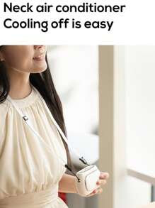 ViSSKO Ventilador de pescoço portátil com duas lâminas, 4 velocidades, 2500mAh, bateria de longa duração para escritório e áreas externas