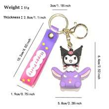 Sanrio Sanrio 1pc Kuromi Series Keychain Cute Anime Doll Key Chain Ring Bag Backpack Charm Car Key Pendant Women Daily Use Gift,Kuromi,Kuromi Stuff,Kuromi Keychain