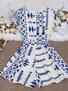 Bohemian Print Casual Holiday Dress, Western Bohemian Music Festival Beachwear Dress For Women,