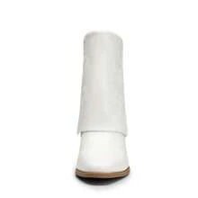 Women's  Mid Calf Boot Cowboy Boots - White - View 5