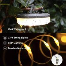 Magnetic Camping Starry Sky Atmosphere Lamp: 2000mAh Battery Life + Type-C Fast Charging Battery Level Visualization ▎Strong Light Flashlight + 7-Color Soft Light + 10m Light Strip Outdoor Camping & Home Dual Use - Multicolor - View 7