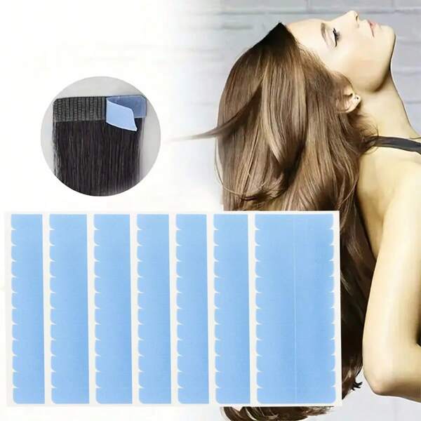 5-180Pieces Hair Extension Tape, Adhesive Replacement Tape For Hair Extensions, Double Sided Hair Tape Human Hair Tape Tabs Tape In Extension Replacement Tape Wig Tape, Wig Tape Beauty Tools(Blue)