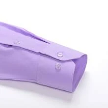 Rand paul Men's Long Sleeve Dress Shirt Good Quality Slim Fit Microelasticity - 淡紫色 - 查看 3