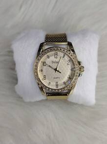 Relogio Feminino Dourado De Quartzo De Resina