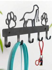 1 pieza Perchero para ropa de mascota, soporte de pared de arte de metal con forma de pata, perchero, estante flotante, decoración navideña, perchero de pared para dormitorio, organizador de sala de estar, soporte de llaves, toallero