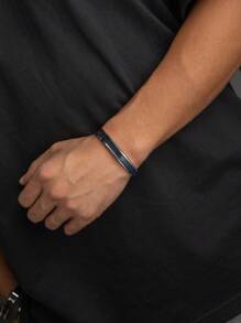 2025 奢华不锈钢时尚手镯，奢华朋克个性化多色开口袖口手镯珠宝配饰男士礼物 - 開口手鐲 - 查看 13