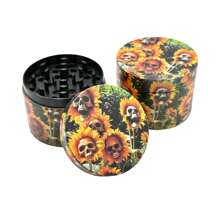 JBNG 2 Inch/50mm Skull Shaped Metal Herb Grinder, Garden Themed
