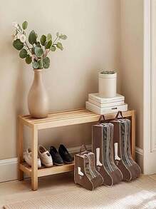 Boots Storage Bag, Portable Widen Tall Boots Storage, Short Shoe Bags For Storage, Brown Shoe Dust Proof Bags, Shoe Travel Bags For Packing, Cowboy Boots, Home Storage,Elegant Shoes Storage Bag Travel Home Non Woven Boot Bag