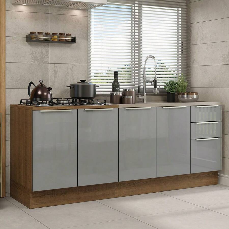 MADESA Baker's Racks - Brown and Grey - View 1
