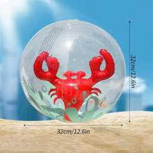 PVC Thick Transparent Animal Beach Ball Inflatable Balloon Pool Beach Ball Inflatable Beach Ball, Pool Ball, Summer Pool Beach Birthday Party Decoration Supplies, Beach Essentials, Beach Accessories, Pool Float - Multicolor - View 5