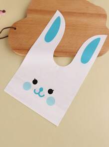 50pcs Candy Bags, Cookie Bags, Gift Bags For Easter, Cute Cartoon Rabbit Ear & Ditsy Floral Pattern, Party Favor Packaging Bags, Gift Bags