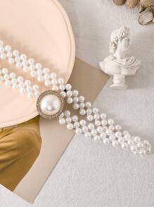 1 Stück Elastischer Perlen-Strass-Kristall Taillengürtel für Damen, modischer und vielseitiger Gürtel für Herzausschnitt-Kleider, elastisches Band für Hochzeiten, Braut-Glitzer, Brautjungfern-Outfits, Mädchen-Accessoires Sommer, Schule Herbst, Herbst, Halloween