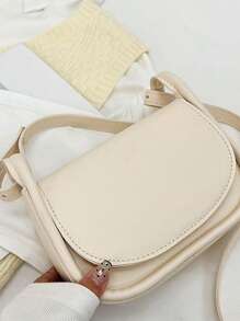 1 Pc New Style Girl's Pu Material Solid Color Fresh And Simple Messenger Bag, Magnetic Closure Design, Simple And Lightweight, Fashionable And Gentle Shoulder Bag, Exquisite And Versatile For Travel, Shopping And Daily Commuting