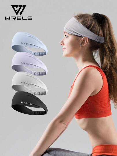 1pc Design largo Alta elasticidade Simples Cor sólida Faixa de cabeça esportiva, Ciclismo Corrida Fitness Faixa de cabelo unissex