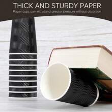 HOW'S MY HOUSE 16oz Coffee Cups With Lids, 100 Pack Insulated Ripple Paper Cups, Disposable Coffee Cups For Water, Juice, Coffee - Gray - View 5