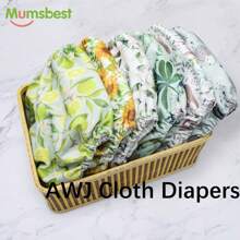 10 Stücke/6 Stücke/3 Stücke/2 Stücke/1 Stück AWJ Mesh Futter Stoffwindel mit Bauchpaneel, in einer Größe verstellbar, waschbar und wiederverwendbar für Baby Mädchenund Jungen - Verschiedenfarbig - Übersicht 2