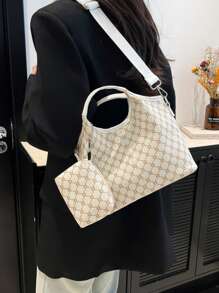 Boutique And Versatile Handbag For Women, Shoulder Large Capacity Phone Bag, Contrasting Color And Versatile Small Bag, Solid Color And Minimalist Bag, High-End And Beautiful