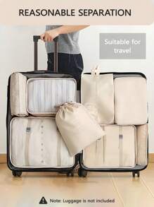 9 件套多色旅行收纳袋套装、旅行必需品、夏季度假收纳袋、可拆卸化妆刷包、便携式旅行行李收纳袋、衣服和鞋子收纳袋、压缩收纳袋、男女通用旅行收纳袋 - 彩色 - 查看 12