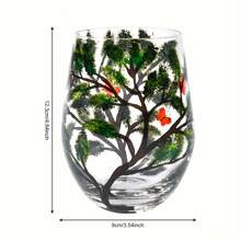 Seasons Tree Wine Glasses Hand Painted Wine Glass Fall Leaves Flower Seasons Colored Wine Glasses For Wine Cocktails Novelty Gift For Birthdays Weddings Valentine's Day