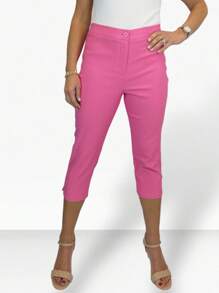 Paulo Due Womens Cropped 3/4 Length Capri Trousers - Hot Pink - View 5