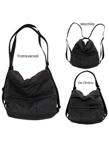 3 In 1 Puffer Bag: Shoulder, Crossbody And Backpack - Blendibox - Black - View 1