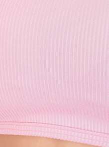 Blusa Crop Top Tirantes Super Stretch - Rosa Pálido - Ver 3
