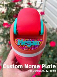 1pc For Water Cup Lid Nameplate And Glass Car Cup Nameplate. Personalized Name Tag. Glass Straw Lid Accessories. Custom Lid Name Tag. Handmade Gifts. Halloween And Christmas Gifts For Family, Friends And Lovers - Multicolor - View 6